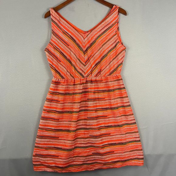 Anthropologie Tulle Womens Dress Sz Medium Orange Sleeveless Boho Summer Midi - Picture 1 of 7